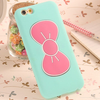 Lovely 3D Bow-knot Soft Silicon Case For iPhone