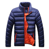 Solid Outwear Down Jackets Windproof Stand Collar Zipper Cozy Cotton Jacket Casual Coat