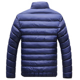 Solid Outwear Down Jackets Windproof Stand Collar Zipper Cozy Cotton Jacket Casual Coat