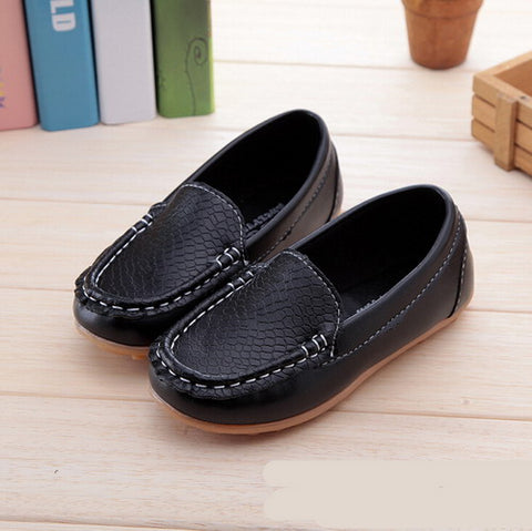 PU Leather Casual Styles Soft Comfortable Loafers Slip On Kids Shoes