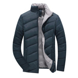 Thick Stand Collar Casual Slim Fit Men Outwear Parka Jackets