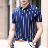 High Quality Striped High Quality Slim Casual Polo T-shirt