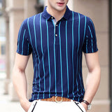 High Quality Striped High Quality Slim Casual Polo T-shirt