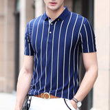 High Quality Striped High Quality Slim Casual Polo T-shirt