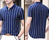 High Quality Striped High Quality Slim Casual Polo T-shirt