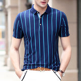 High Quality Striped High Quality Slim Casual Polo T-shirt