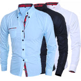 New Men Shirt Camisa Masculina Long Sleeve Slim Fit Cotton Male Dress Shirts Formal Casual Clothes