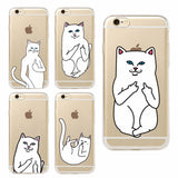 Cat Middle Finger Cat Soft Phone Case For iphone and SAMSUNG GALAXY