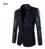 2017 New Arrival Casual Slim Fit Stylish Patchwork Men's High Quality Blazer Jacket Suit