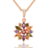 18K gold Colorful Zircon chain necklace