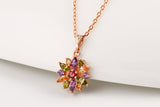 18K gold Colorful Zircon chain necklace