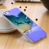 Modern Blue Ray Light Clear Mobile Phone Case