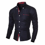 New Men Shirt Camisa Masculina Long Sleeve Slim Fit Cotton Male Dress Shirts Formal Casual Clothes