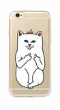 Cat Middle Finger Cat Soft Phone Case For iphone and SAMSUNG GALAXY