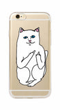 Cat Middle Finger Cat Soft Phone Case For iphone and SAMSUNG GALAXY