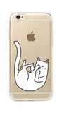 Cat Middle Finger Cat Soft Phone Case For iphone and SAMSUNG GALAXY