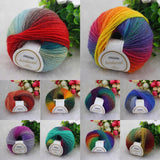 50g/ball Chunky Hand-woven Rainbow color Knitting Yarn