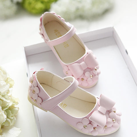 Floral Design Princess Shoes For Girl Kids