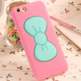 Lovely 3D Bow-knot Soft Silicon Case For iPhone