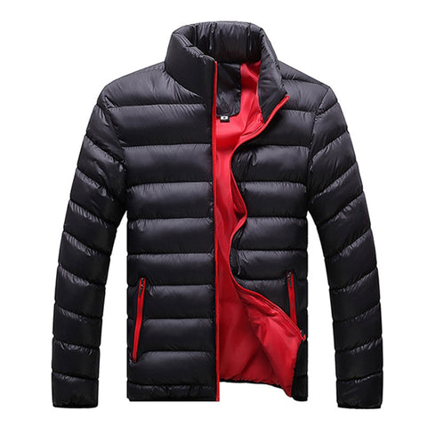 Solid Outwear Down Jackets Windproof Stand Collar Zipper Cozy Cotton Jacket Casual Coat