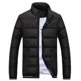 Solid Outwear Down Jackets Windproof Stand Collar Zipper Cozy Cotton Jacket Casual Coat