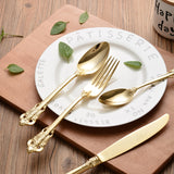 4 pieces Gold plated Cutlery Set Stainless Steel