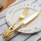 4 pieces Gold plated Cutlery Set Stainless Steel