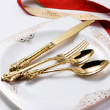 4 pieces Gold plated Cutlery Set Stainless Steel