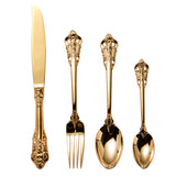 4 pieces Gold plated Cutlery Set Stainless Steel