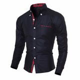 New Men Shirt Camisa Masculina Long Sleeve Slim Fit Cotton Male Dress Shirts Formal Casual Clothes