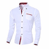New Men Shirt Camisa Masculina Long Sleeve Slim Fit Cotton Male Dress Shirts Formal Casual Clothes