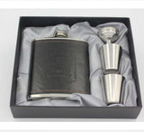 9 Oz Stainless Steel Hip Flask with Leather Cover