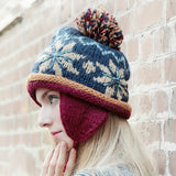 Mosaic Parquet Beanie Knitted Hat Women's Winter Warm Cap