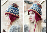 Mosaic Parquet Beanie Knitted Hat Women's Winter Warm Cap