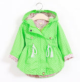 Trench Hoodies Coat for Baby Girls