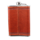 9 OZ Portable Stainless Steel Leather Hip Flask