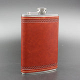 9 OZ Portable Stainless Steel Leather Hip Flask