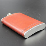 9 OZ Portable Stainless Steel Leather Hip Flask