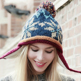 Mosaic Parquet Beanie Knitted Hat Women's Winter Warm Cap