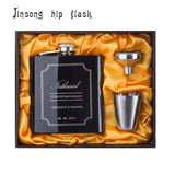 Personalized Best Man gift  of 6oz  black stainless steel hip flask