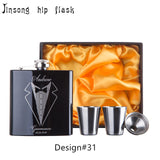 Personalized Best Man gift  of 6oz  black stainless steel hip flask