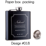 Personalized Best Man gift  of 6oz  black stainless steel hip flask