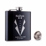 6oz  black stainless steel hip flask