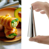 5pcs/lot Baking Cones Stainless Steel Spiral Croissant Tubes