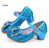 Princess Shoes Bow tie Candy Color High Heels Slip on Party Sandals For Baby Girls