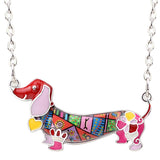 Pet Dachshund Dog Choker Necklace Alloy Pendant Chain