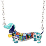 Pet Dachshund Dog Choker Necklace Alloy Pendant Chain