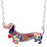 Pet Dachshund Dog Choker Necklace Alloy Pendant Chain