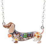 Pet Dachshund Dog Choker Necklace Alloy Pendant Chain