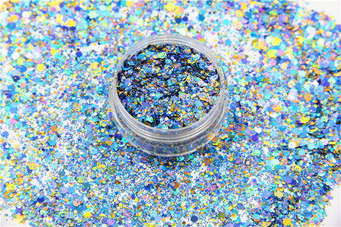 Mixed Laser Holographic  Colors Hexagon Shape Glitter Sequins